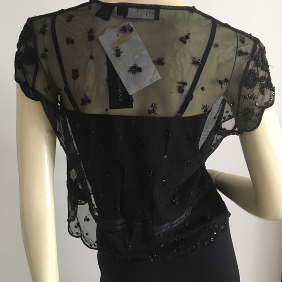 Dana Buchanan black short sleeve beaded shrug - Picture 6 of 8
